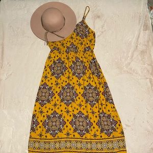 Pink Rose Yellow Sundress